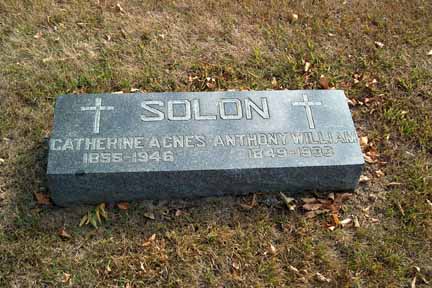 Catherine Agnes and Anthony William SOLON