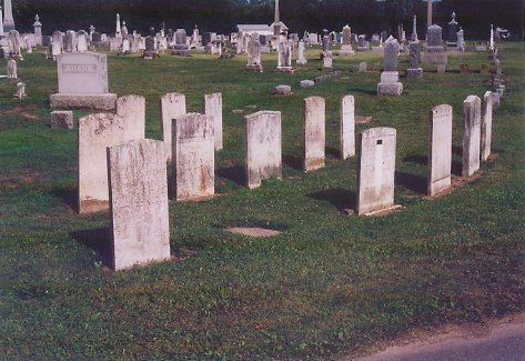 Layout of the 14 graves